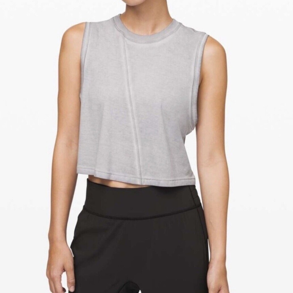 Lululemon Washed Glacier Grey Muscle Tank Top